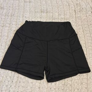 Shein Black 2 Pocket High Waisted Athletic Shorts